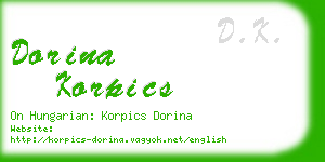 dorina korpics business card